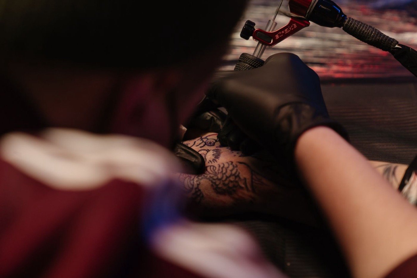 Tattoo artist at work